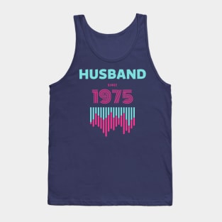 HUSBAND SINCE 1975 RETRO VINTAGE CLASSIC PINK GREEN Tank Top